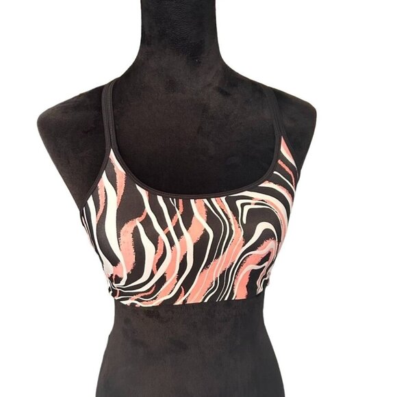 DKNY Sport Women's Abstract Print Racerback Sports Bra - Size S - Picture 1 of 4
